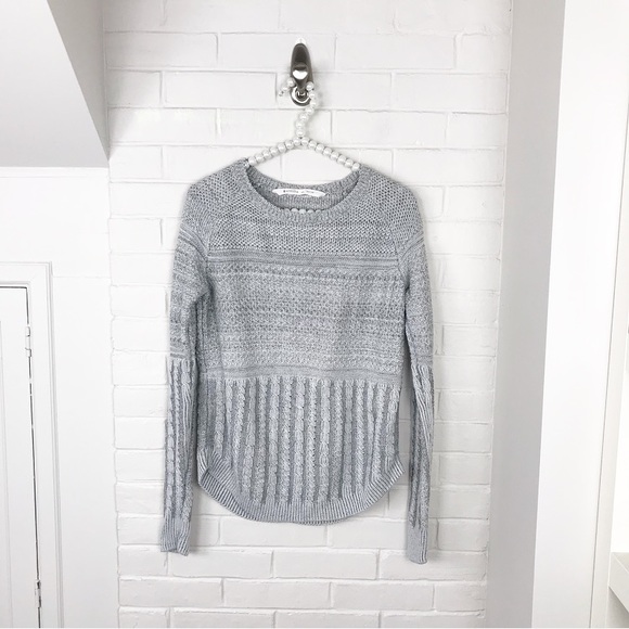 Athleta Sweaters - {Athleta} Grey Contrasting Knit Sweater
